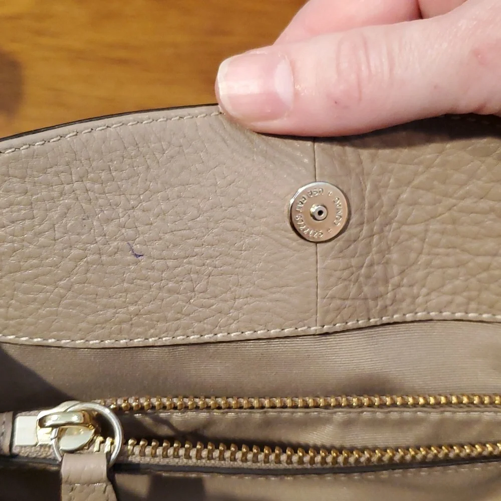 Coach taupe Minetta crossbody leather with suede